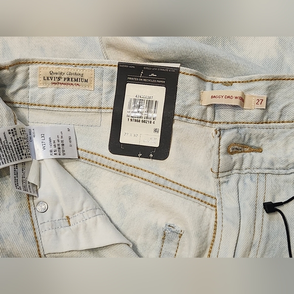 Levi's Cream Flare Wide Leg Jeans - Picture 11 of 12